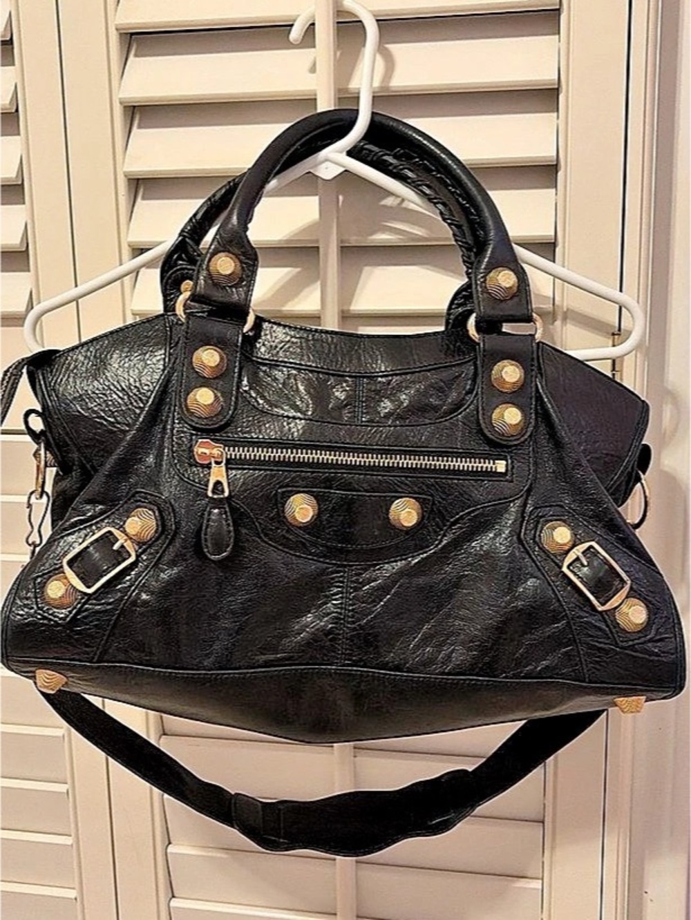 Black Leather Shoulder Bag
